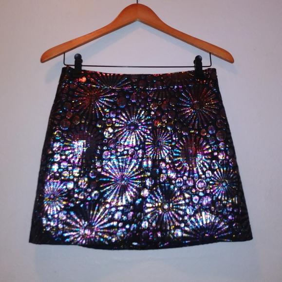 NEW Rebecca Minkoff Reims Metallic Mini Skirt - Picture 4 of 7